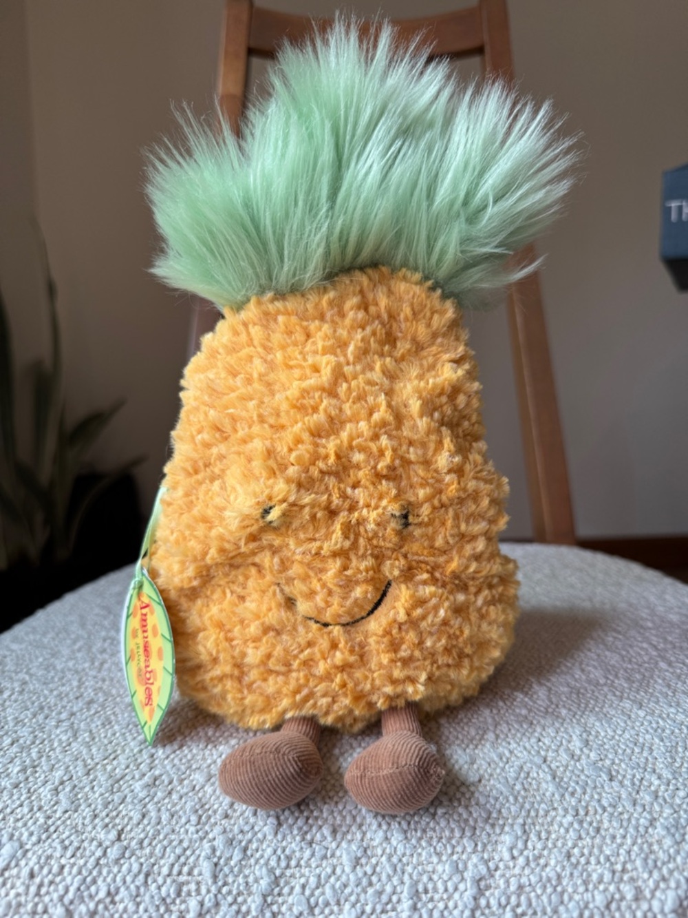 Jellycat Yellow Pineapple Zip Pouch with tags